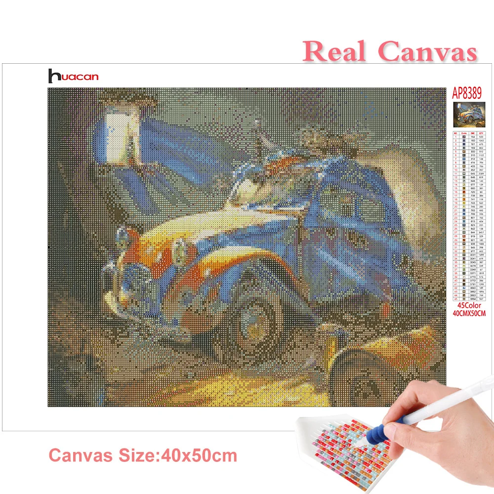Huacan 5d Full Drill Square Diamond Painting Car Diamond Embroidery Cross-stitch Cartoon Home Decoration Handmade Gift