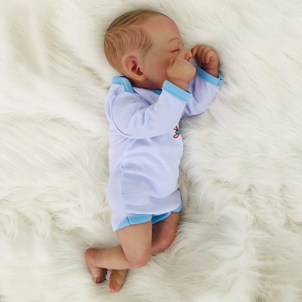 45 см мягкий силиконовый Reborn спящий мальчик кукла игрушка для девочки реалистичные новорожденные младенцы с кровеносными сосками подарок на день рождения Brinquedo
