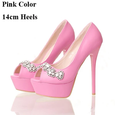 Lovely White Red Pink Color Peep Toe Stiletto Heel Bridesmaid Shoes High  Heels Crystal Wedding Shoes Platform Bride Dress Shoes - Pumps - AliExpress