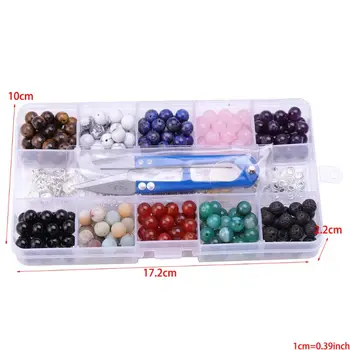 

8mm Natural Lava Stone10 Colors Chakra Beads Loose Beads and Zinc Alloy Q0KE