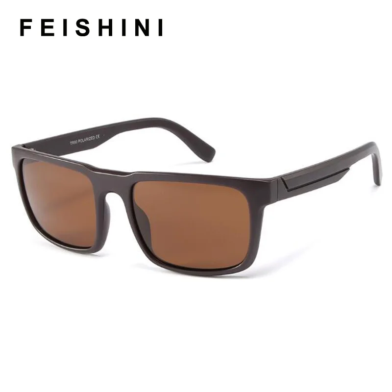 FEISHINI, высокое качество, TR90, очки, мужские, черные, Ретро стиль, квадратная оправа, светильник, пластик, титан, солнцезащитные очки, для мужчин, с защитой от ультрафиолета