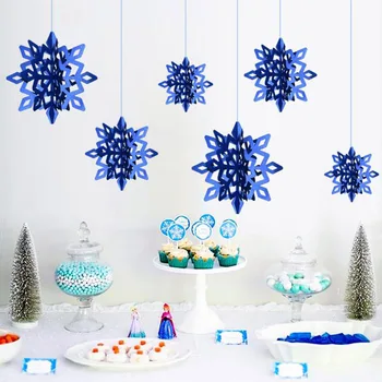 

3D Snowflake String Six Pieces Christmas Party Snowflake Decoration Paper Snowflake Home Decoration