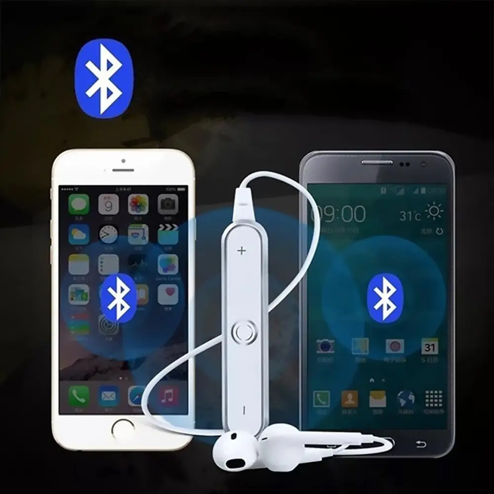 Беспроводные bluetooth-наушники с шумоподавлением, гарнитура с шейным ободком для занятий спортом, стерео наушники-вкладыши с микрофоном для телефона xiaomi huawei