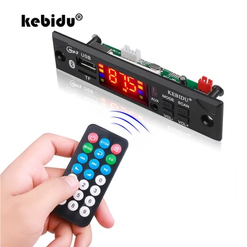 Kebidu 무선 블루투스 자동차 오디오, MP3 WMA 디코더 보드, USB TF FM 라디오 모듈, 원격 제어, 자동차 액세서리, 6V, 24V