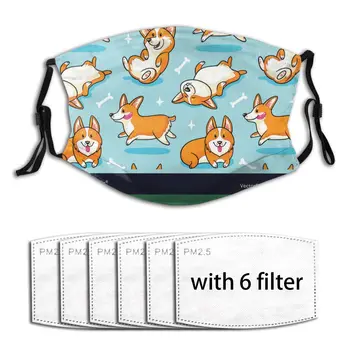

Anti Haze Corgi Funny Windproof Breathable Fashiopn Printed Face Mouth Mask Anti-Dust Washable Adults Masks Masque