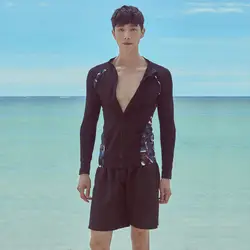 2018 Мужской пляжный костюм с длинным рукавом, купальный костюм, пляжная одежда для серфинга, защита от солнца