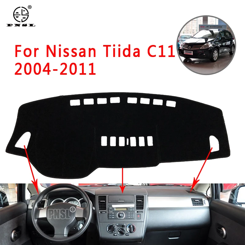PNSL крышка приборной панели автомобиля коврик для Nissan Tiida C11 2004 2011 Защита от Солнца