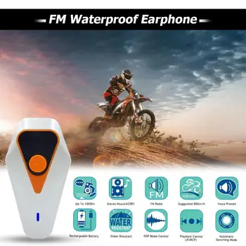 

WT002 1 Pair Waterproof Motorcycle Helmet Headsets 1000m FM Bluetooth Intercoms Calls can Answer Refuse and Hang up