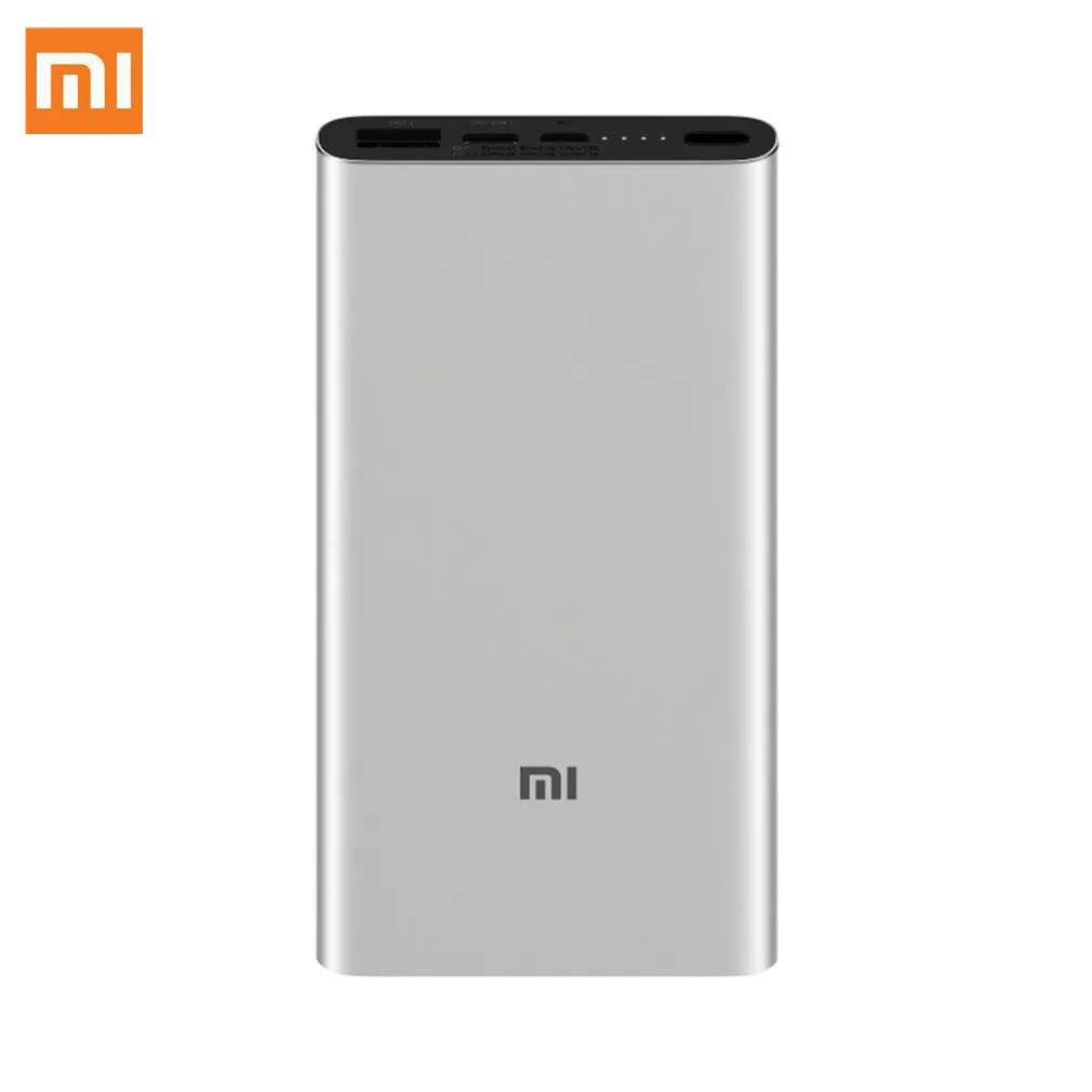 white Xiao mi power Bank 3 10000 мАч PLM12ZM usb type C QC3.0 Быстрая зарядка mi power bank 10000 портативное зарядное устройство Poverbank - Color: white