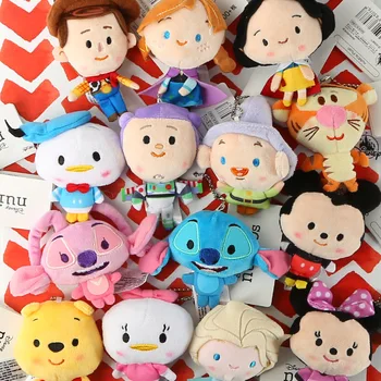 

Cartoon Mickey Minnie Woody Buzz Lightyear Princess Snowwhite Keychain 8cm Stuffed Toys Plush Birthday Christmas Gift Toy #2121