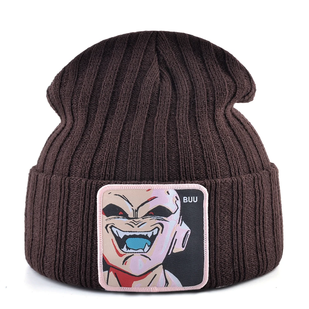 MAJIN BUU зимняя шапка для мужчин дракон вязаная шапочка с помпонами шапка s Женская Skullies Beanies для мужчин вязанная шапка с вышивкой унисекс теплые шапки Gorro