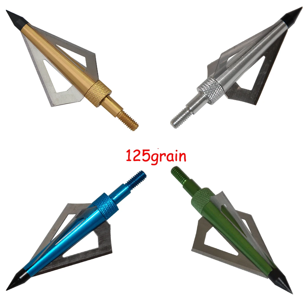 12pcs 125 Grain Sharp Broadheads Arrow Heads Hunting Archery Shooting