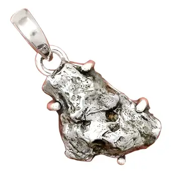 

Genuine METEORITE CAMPO DEL CIELO Pendant 925 Sterling Silver, 27.3 mm, AP6760