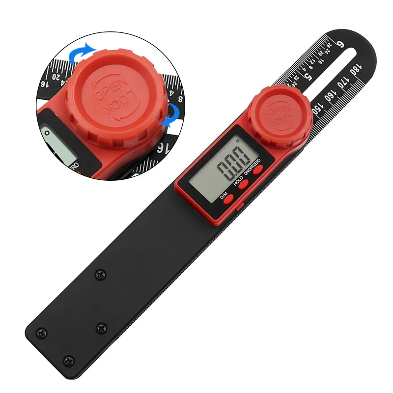 Digital display T-shaped movable angle woodworking tool level T-shaped angle ruler Digital display protractor caliper