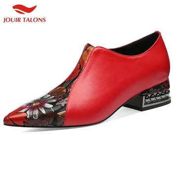 

Jouir Talons Trendy Genuine Leather Printed Pointed Toe Office Lady Skin Pumps Woman Shoes Women