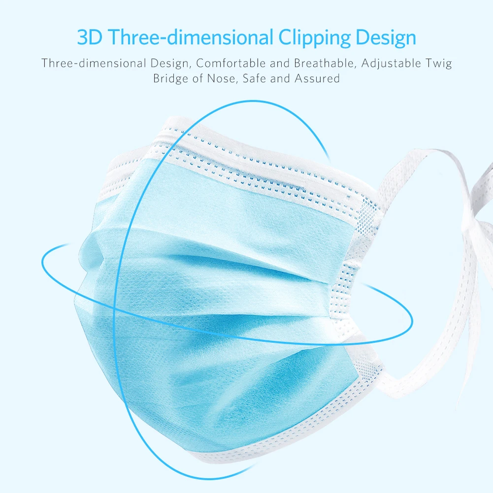 

50pcs Disposable Masks Nonwoven Anti-Dust Medical Surgical Face Mouth Mask For Coronavirus Clear Viruses Tool 3 Layers Mask hot