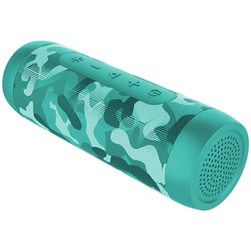 Green Camouflage S22 Bluetooth динамик fm-радио мини портативный бумбокс небольшой беспроводной динамик с фонариком+ банк питания, поддержка tf-карты - Цвет: Green Camouflage