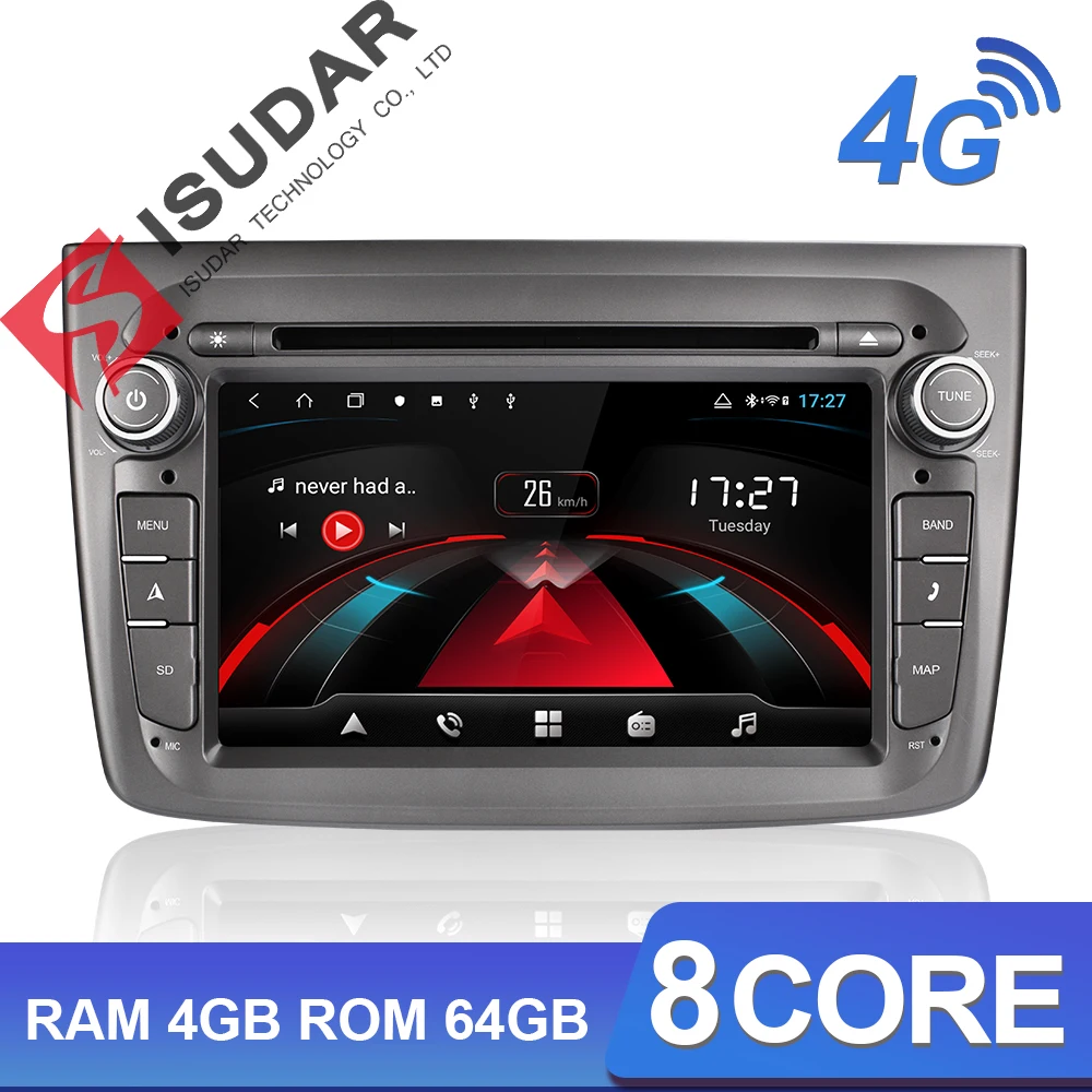  Isudar H53 4G Android Auto Radio 1 Din For Alfa Romeo Mito 2008- Car Multimedia 8 Core RAM 4GB ROM 