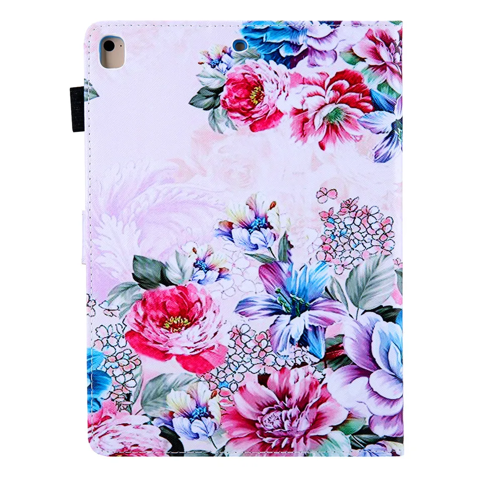 Funda Cartoon Painted Case For iPad 7th 10.2" A2198 With Card Holder Adjustment Stand Cover For iPad 10.2 A2200 A2232 Case