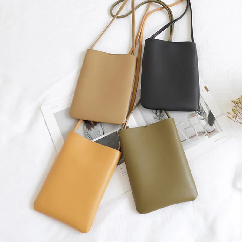 

Simple soft PU Leather Handbags Women Shoulder Bags Lady Thin Satchel Leisure Messenger Crossbody Bag Retro Mobile Phone Bag
