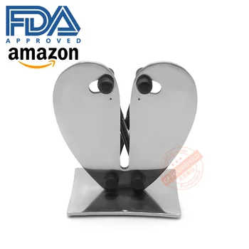 

Amazon Stainless Steel 304 Heart Sharpener Kitchen Household with Base Grindstone Anti-Skid and Durable