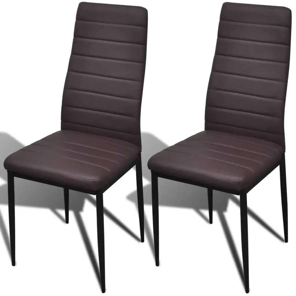 2 коричневые современные обеденные модельные стулья "Slim Line" офисное кресло для приема и встречи компьютерное кресло из нержавеющей стали кожаное художественное кресло