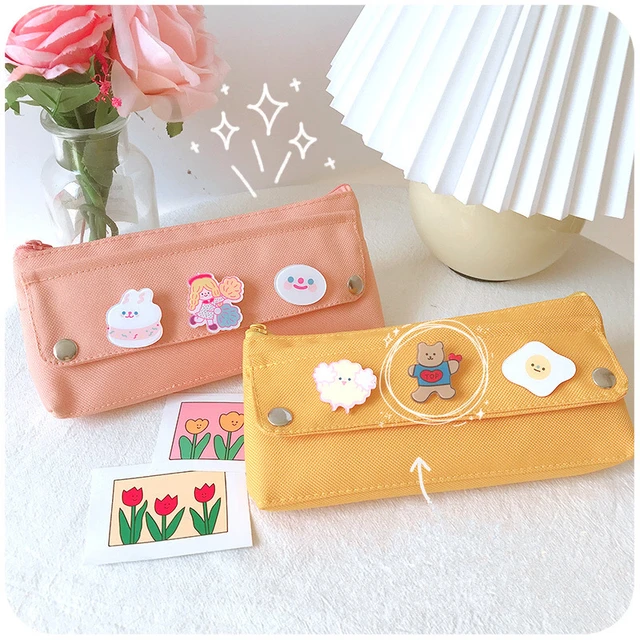 Cute Japanese Korean Ransparent Large-capacity Pencil Case Pencil Bag  Pencil Box Pencilcase Kawaii School Stationery Supplies