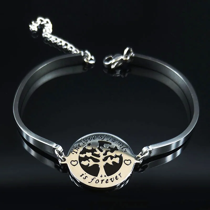 tree forever Браслеты Te Quiero Tita из нержавеющей стали, женский браслет серебристого цвета, браслеты, ювелирный браслет, acier, не пропускающий кислород, femme B18335 - Окраска металла: tree forever