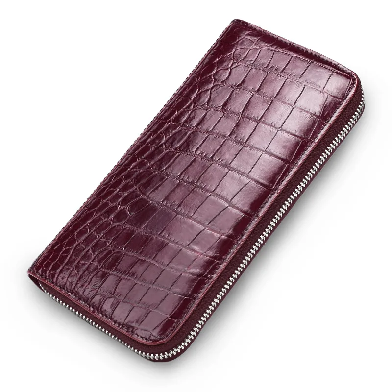 

2018 New Style Korean-style Thailand Genuine Leather Crocodile Wallet Mid-length Zipper Women's Wallet Card Bit More Clutch Bag