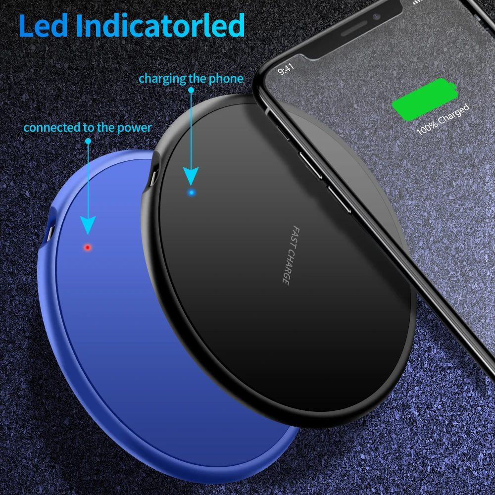 Udyr Qi Беспроводное зарядное устройство для iPhone XS Max XR телефон светодиодный USB беспроводное зарядное устройство Быстрая зарядка для samsung Galaxy S8 S9 Plus адаптер