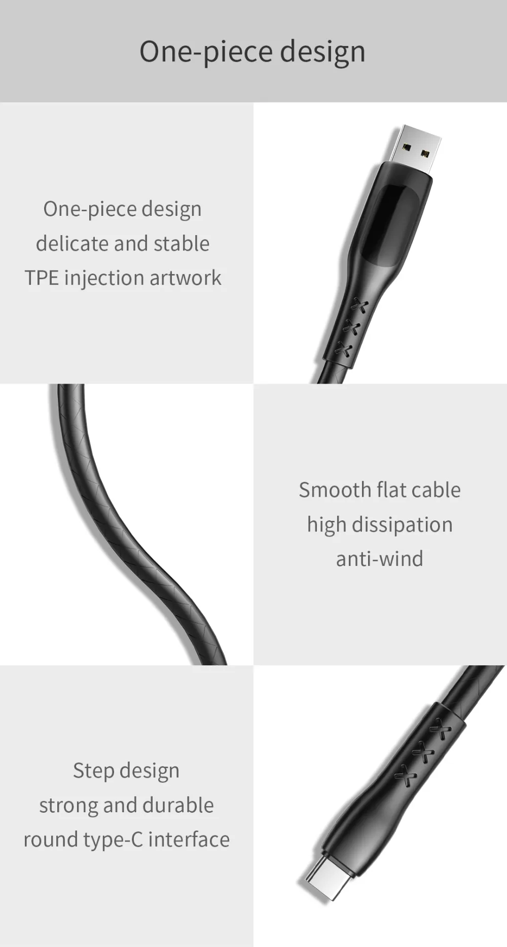 Wsken usb type-C кабель с отображением напряжения и тока type-C кабель для быстрой зарядки и синхронизации данных USB-C для samsung S10 Xiaomi Note 9 8