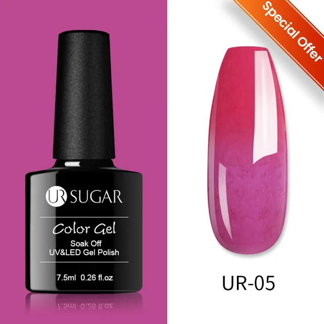 UR SUGAR 7.5ml Luminous Thermal Gel Nail Polish 2 In 1 Color Changing Glow in Dark Soak Off Manicuring UV Gel Nail Art Varnish 41887-5