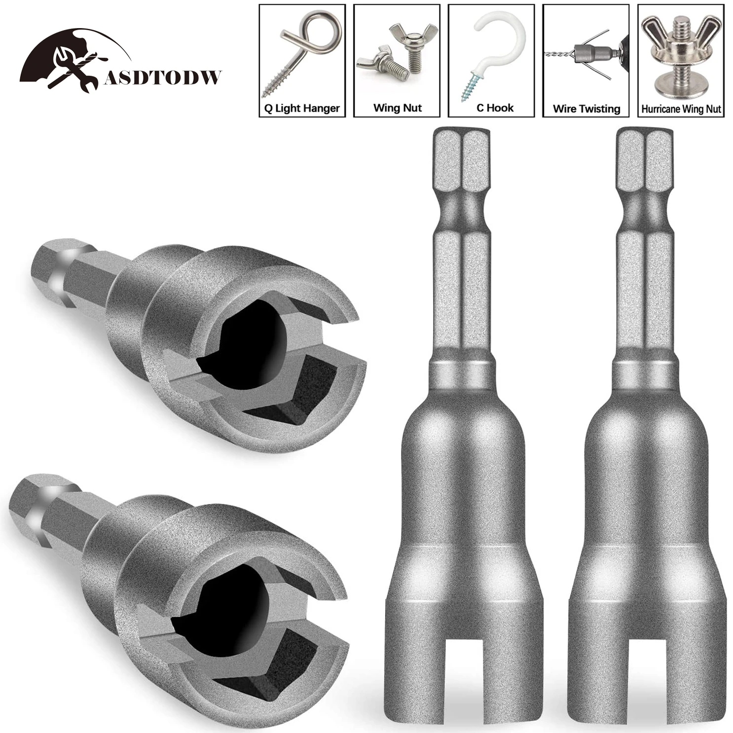 Power Wing Nut Drill Driver Hurricane Wing Nut Driver Slot Wing Nuts Drill Bit Socket Wrenches Tools 1/4 Hex Shank for Panel Nuts Screws Eye C Hook Q-Hanger Steel Power Wing Nut Drill Driver Hurricane Wing Nut Driver Slot Wing Nuts Drill Bit Socket Wrenches Tools 1/4 Hex Shank for Panel Nuts Screws Eye C Hook Q-Hanger Steel