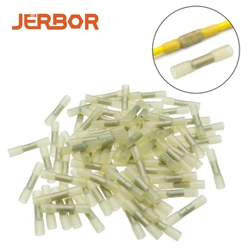 

100pcs Heat Shrink Butt Connectors Waterproof Insulated Butt Splice Electrical Wire Crimp Terminals 22-16 16-14 12-10 AWG