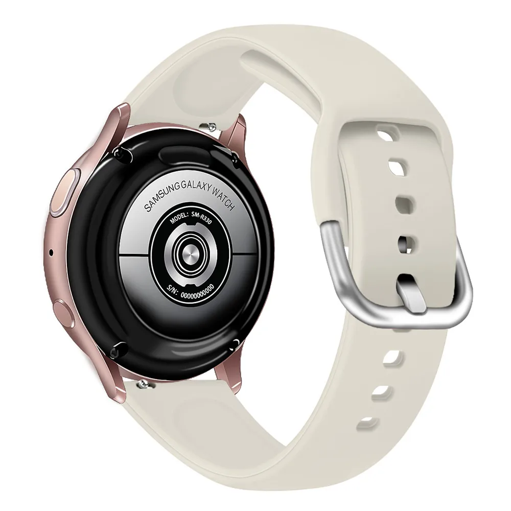 20 мм мягкий силиконовый ремешок для часов samsung Galaxy Watch 42 мм Active2 40 мм 44 мм спортивный ремешок для gear S2 Active 2 Huami Amazfit - Цвет ремешка: Apricot