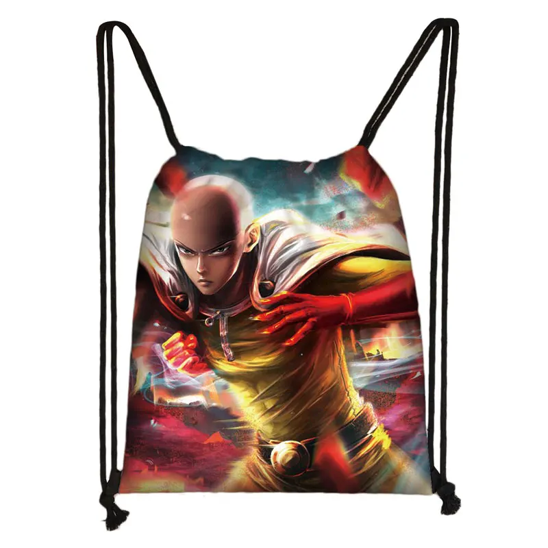 Аниме One Punch Man drawstring сумка рюкзаки для женщин и мужчин Saitama Genos дорожная сумка для подростков мальчиков один удар-человек сумка для хранения Книга сумка - Цвет: skdonepunch11