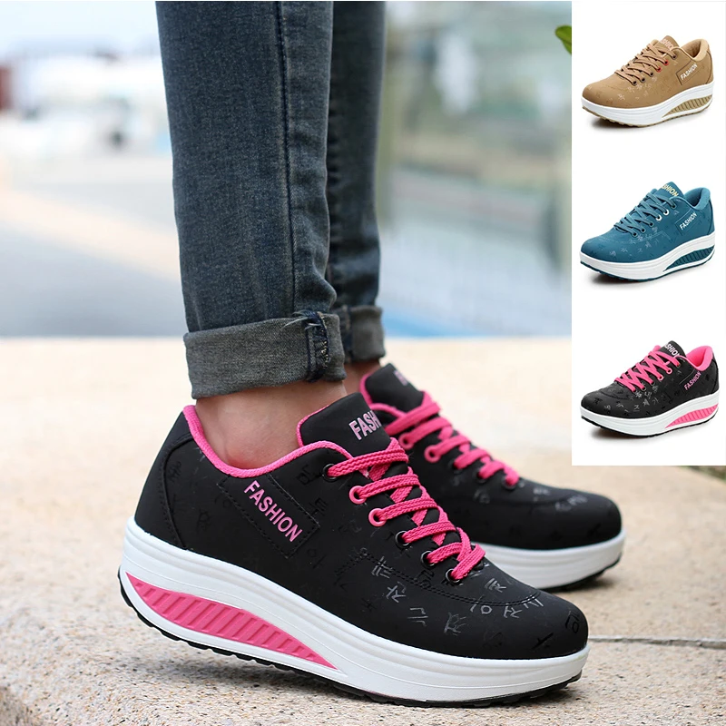 Shoes Comfortable Walking-Shake Sport Fashion Women Ladies Casual Thick Bottom Smooth