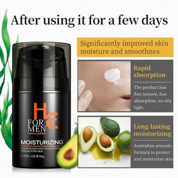 

H&E Men's Face Cream Autumn and Winter Moisturizing Lotion Face Skin Care Touching Face Oil Moisturizing Cream 50g