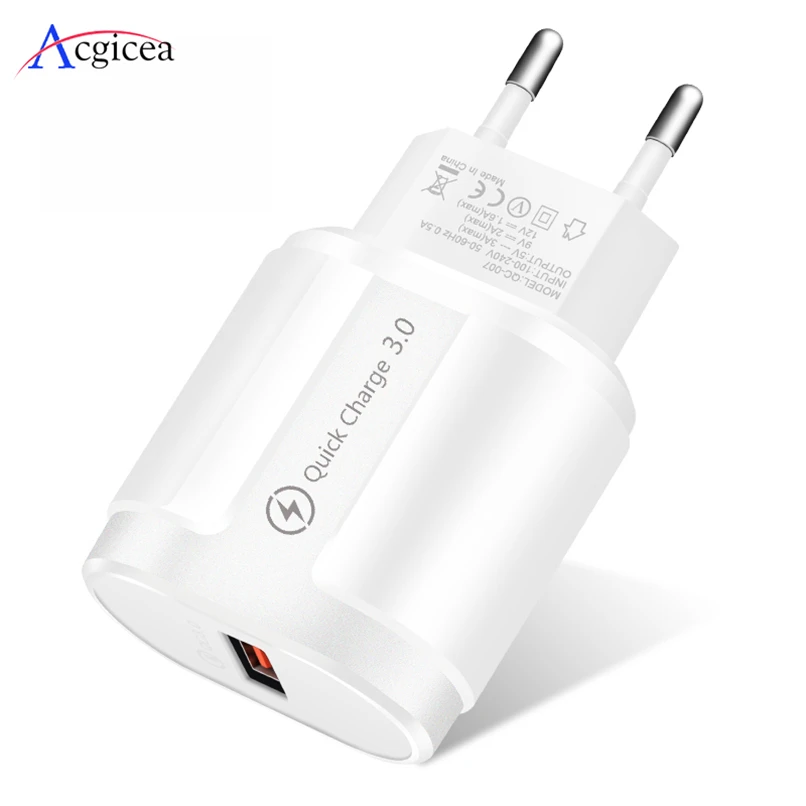 

Quick Charge 3.0 USB Charger For iPhone 11 Pro Max Fast Charging Adapter For Samsung S10 Xiaomi EU/US Plug Mobile Phone Chargers