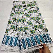 Торговля африканская швейцарская вуаль кружевная ткань с камнями белая нигерийская кружевная ткань из Дубая для свадьбы 5 ярдов/партия