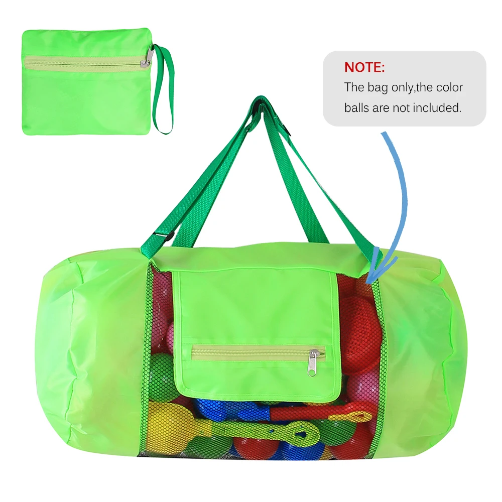 Пляжная сумка из сетки Tote Drawstring пляжный рюкзак для путешествий пляж аквапарк супермаркет - Цвет: Green