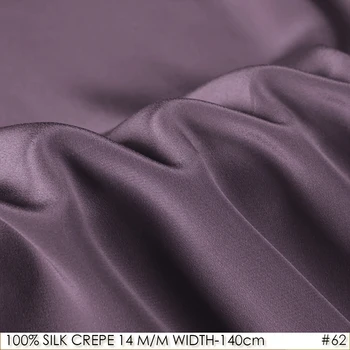 

SILK CREPE DE CHINE 140cm width 14momme 100% Pure Silk Fabrics Evening Dress Materials Plum Gray NO 62