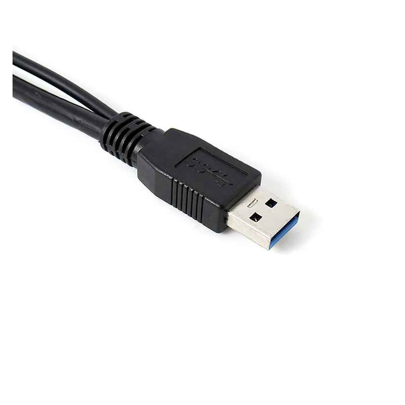 0,5 m высокоскоростной двойной USB 3,0 A штекер для Micro B Y кабель для перемещения жесткого диска черный
