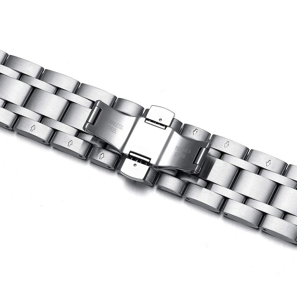 Ремешок iStrap 22 мм 23 мм 24 мм из нержавеющей стали для часов Tissot T035 ремешок с бабочкой и пряжкой браслет на запястье