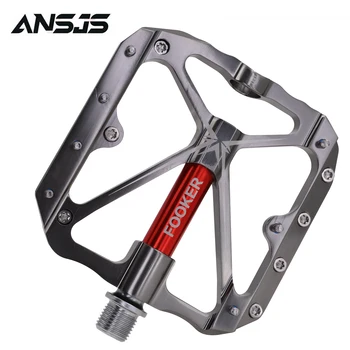 

Ansjs Mountain Bike Pedals Non-Slip Bike Pedals Platform Bicycle Flat Alloy Pedals 9/16 Needle Roller Bearing