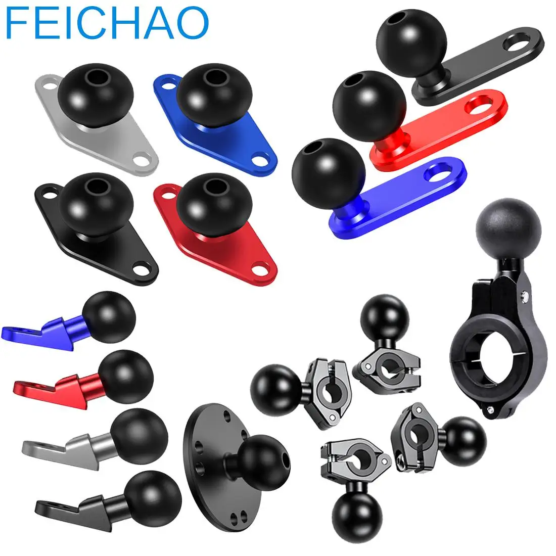 1 inch Ball Head Mount Adapter Motorcycle Bicycle Handle Bar Clip Rearview Mirror Bracket for GoPro 9 8 5 Camera RAM Mounts | Электроника