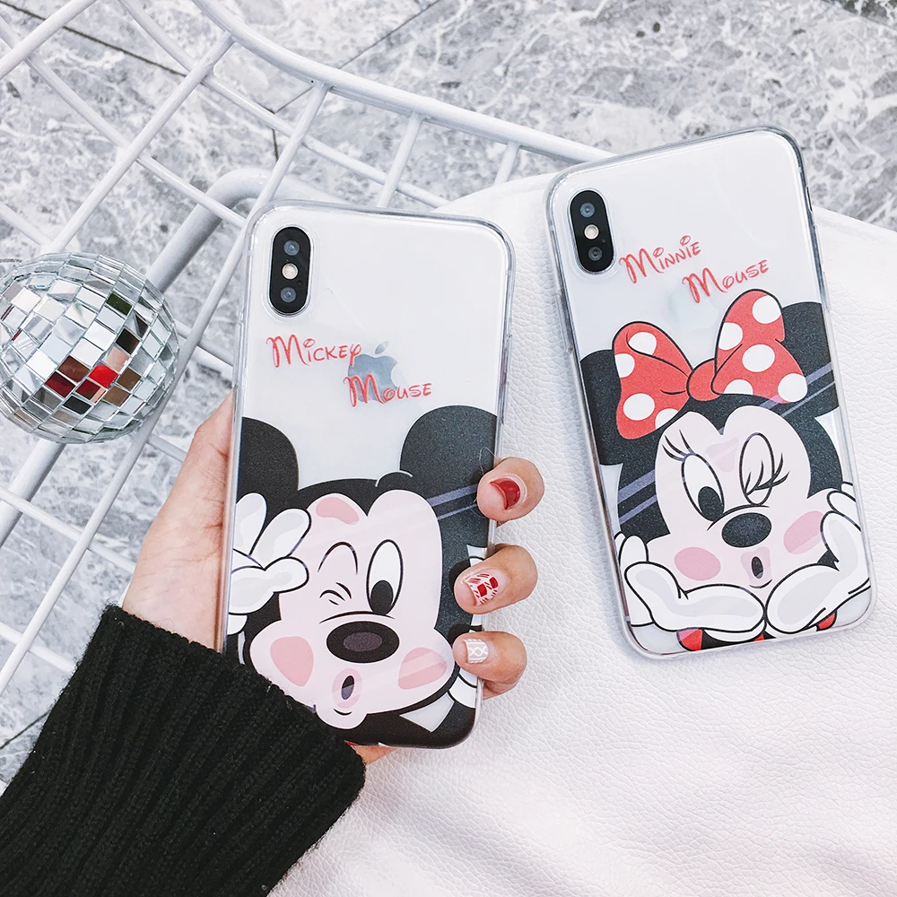 

Cartoon silicone phone case for 6S 7 8 iPhone h and 6 6S 7 8 Plus and iphoneX XS XR XSMAX anti-drop transparent FUNDA
