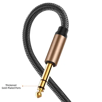

6.5mm Braided Nylon Audio Cable For Guitar Mixer Amplifier 6.35 Male To Male Auxiliary Cable AUX Cable