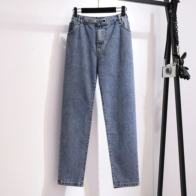 

Plus Size 6XL 150kg Women Summer Jeans Loose Casual Mom Jeans Pants Boyfriends Streetwear Denim Pants Trousers