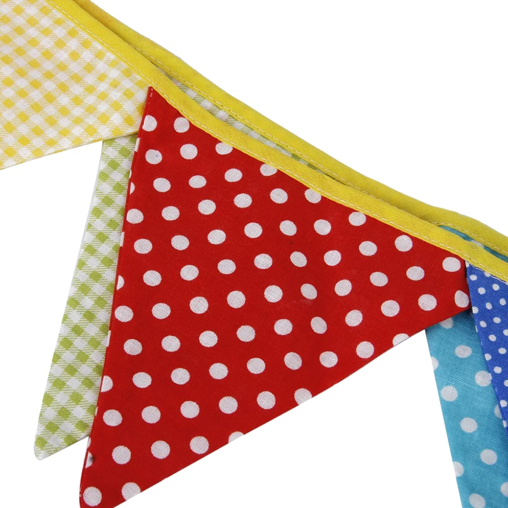 Random Color Tinksky Bunting Banners Flags for Wedding Birthday Party-Dot Grid Pattern,11pcs AX-AY-ABHI-93077 Random Color Tinksky Bunting Banners Flags for Wedding Birthday Party-Dot Grid Pattern,11pcs AX-AY-ABHI-93077